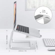 Verbeter je werkplek met deze ergonomische aluminium laptopstandaard met warmteafvoerende en geventileerde verhogingsfunctie, ideaal voor het