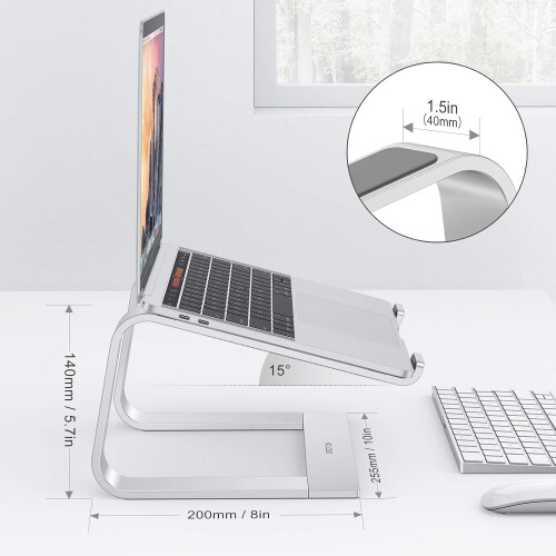 Suporte portátil e confiável para notebook, elevador ergonômico em liga de alumínio com design destacável para laptops de 10 a 15,6 polegadas, 1