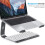 Compatível com laptops de 10 a 15,6 polegadas, suporte de alumínio para laptop com design ergonômico e organização de mesa, suporte de 3