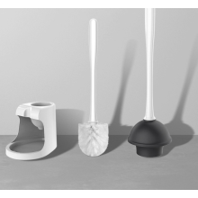 Robuuste toiletontstopper en toiletborstel in één, universeel geschikt voor alle toiletpotten, krachtige ontstopping en reiniging, neutrale