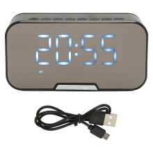 Bluetooth hangszóró digitális ébresztőóra kihangosító hívás tükör LED kijelző kettős ébresztő funkció állítható kijelző