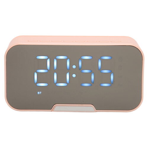 Mirror LED Display Bluetooth Speaker Alarm Clock With Dual Alarm Function Hands Free Calling Adjustable Display Brightness Noise Reduction Surround St 2