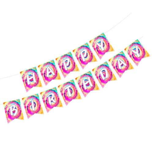 Batik-Thema „Happy Birthdays“, Pull-Flagge, auffällige