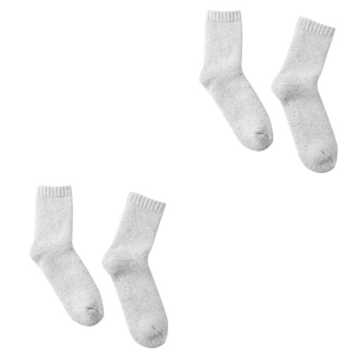 2Stk Winter Herren Hellgraue Knöchelstrümpfe 2