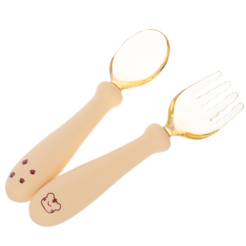 5Sets Besteck Gelb Silikon & Gabel Trainingstischset 2