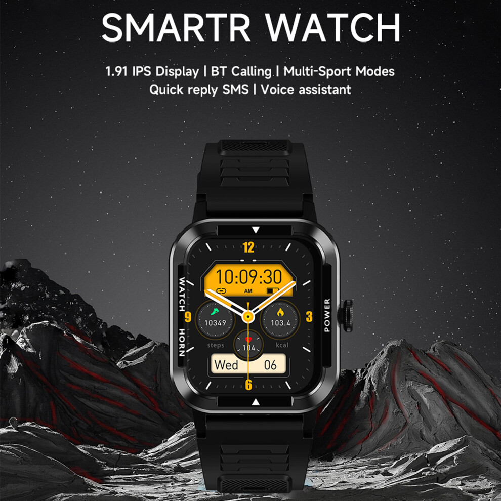 Smartwatch 1.91-Inch Screen Blood Pressure Glucose Ip67 Waterproof Black 8231369222600