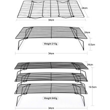 Rejilla de enfriamiento plegable antiadherente de 3 niveles, ecológica, que ahorra espacio, apta para horno, para repostería profesional y