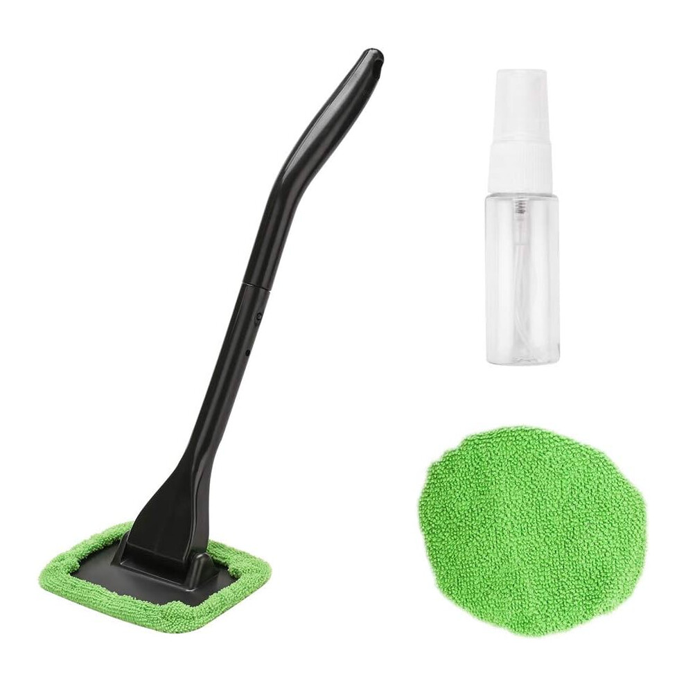 Car Interior Cleaner With Washable Reusable Covers, Detachable Handle Auto Window Cleaner 180 Degree Rotating Head For Windshield And Mirror 9138057719048
