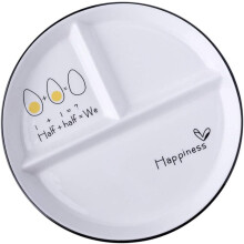 Magnetronbestendig, hittebestendig keramisch bord met cartoonkat, portiecontrolebord met antislipbodem, dinerbord met vakjes voor thuisgebruik.