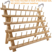 Thread Organizer For Embroidery, Wooden Rack With 60 Spindles, Suitable For Mini King Spools And Wall Mountable In Your Crafting Area