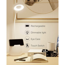 Compacte bureaulamp voor muziekstandaard of computertafel, amberkleurig licht ter bescherming van de ogen met geheugenfunctie, aanraakbediening voor