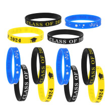 48Stk Class of 2024 Silikonarmbänder Gemischte Farben Abschlussband