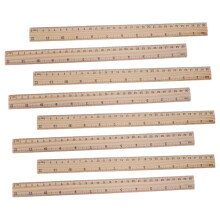 12Stk Bambusmaßstab Holz Lineal Khaki DIY Maßband Schneiderwerkzeug