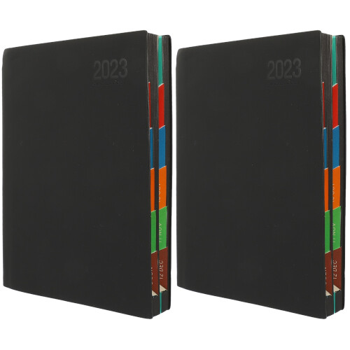 2St Zwarte Planner Notebook Met Stevige Kaft, Voor Schema's 1