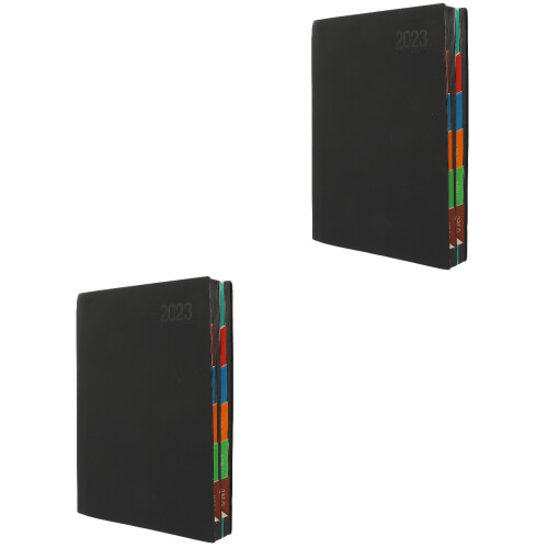 2St Zwarte Planner Notebook Met Stevige Kaft, Voor Schema's 2