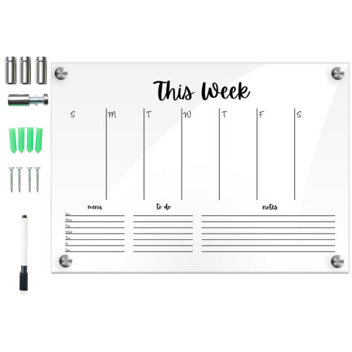 Set Acryl Wandkalender Wisbaar Maandplanner Transparant