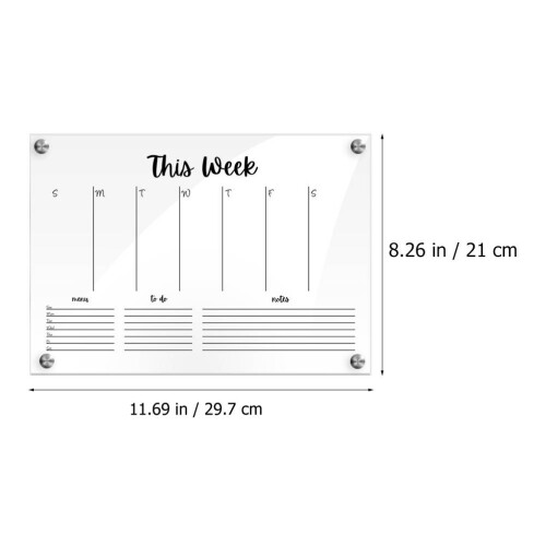 Set Acryl Wandkalender Wisbaar Maandplanner Transparant 1