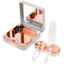 4Sets Draagbare Lenshouder ABS Rose Gold Lekkagevrije Contactcase