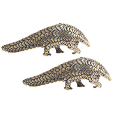 6 Vintage Messing Pangolin Figur Tier Tee Haustier