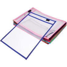 60Stk Wiederverwendbare Dry Erase Hüllen PVC Mit Stifthalter Bunt