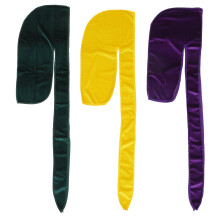 3Stk Elastischer Velour Durag Langschwanz Unisex Schlaf Turban