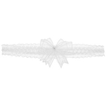 4Stk Weißes Polyester Strumpfband Mit Schleife Für Hochzeit