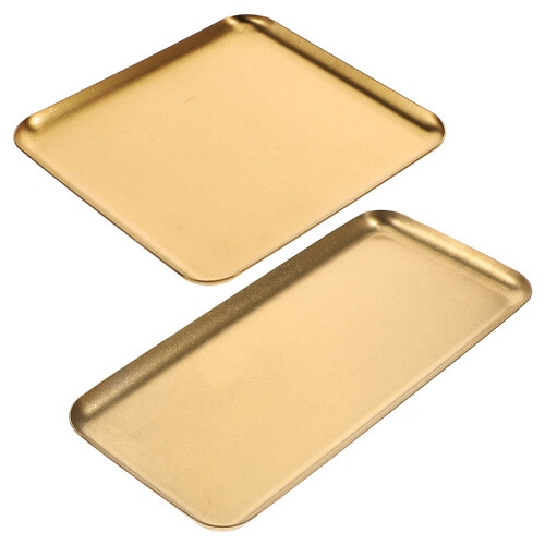 8Stk Servierplatten Gold Vintage Langlebig 1