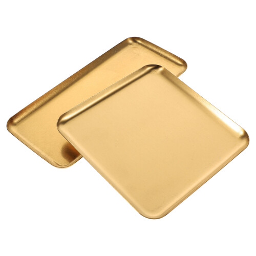 8Stk Servierplatten Gold Vintage Langlebig 2