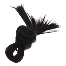 2Stk Schwarzer Fake Hair Clip - Synthetischer Low Bun Clip Für Damen