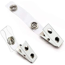 360 Degrees Swivel Badge Holders, Metal Badge Clips with Clear PVC Straps, Proximity Card Security for Trade Shows, Security Events, 100Pcs
