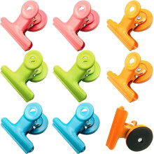 Multifunktionelle magnetiske klemmer, Vibrant Orange, Robuste metalklemmer, Til køkken, kontor eller skole, Holdbar rustfri metalkonstruktion,