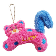 Lovely Cartoon Cats Charm Plush Keychain Phone Fashion-Rose Red
