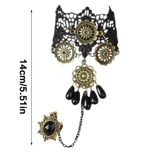 1pair Adjustable Black Laces Harness Bracelet Unique Style-1 2