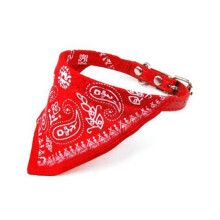 Adjustable Pet Dog Cat Bandana Scarf Collar Small Size Red
