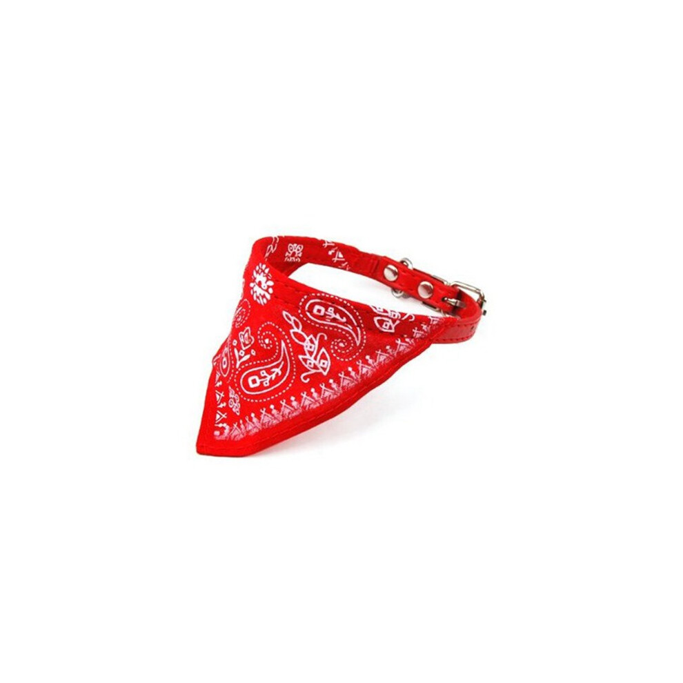 Adjustable Pet Dog Cat Bandana Scarf Collar Small Size Red Exogio