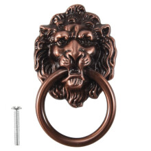 Antique Style Copper Tone Metal Lion  Shaped Drawer Pull Handle 2.5"