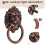 Antique Style Copper Tone Metal Lion  Shaped Drawer Pull Handle 2.5" 3