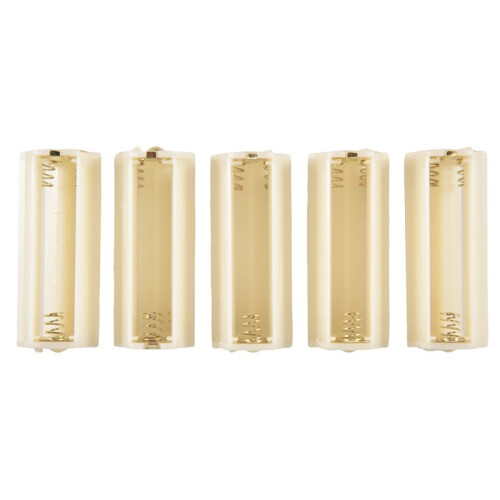 Flashlight Cylindrical 3 x AAA Battery Plastic Holder Box 5Pcs