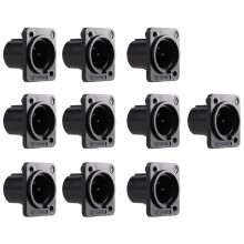 XLR Stecker Gerade Anschlussleiste Einbaustecker 10 Stueck