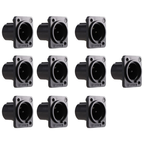 XLR Stecker Gerade Anschlussleiste Einbaustecker 10 Stueck