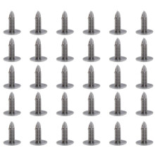 30 Stuks Kunststof Bevestigingsschroeven Grijze Flens Spatbordbumpers Clips voor Gat van 6 mm X 6,7 mm