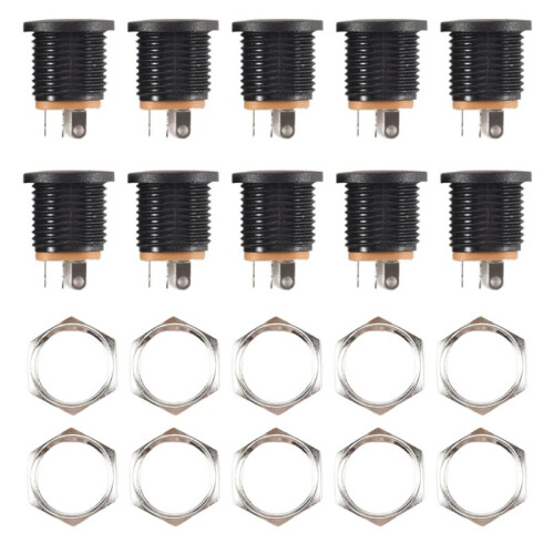 10 Pcs Panel Mount 2.1x5.5mm Power Jack  Socket