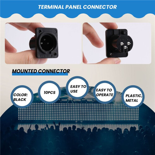 XLR Stecker Gerade Anschlussleiste Einbaustecker 10 Stueck 2