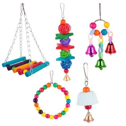 10St Papegaaien Swing Bell Speelgoed Multi Vogelkooi