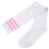 1pair Womens Athlete Thin Stripes Solid Thigh Highs Tights over Knee Socks White W 2