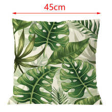 4Pcs Plant Cushion Cover Tropic Tree Green Throw Pillow Cover Leaf Decorative Pillows Flower Cushion Cover 45x45Cm