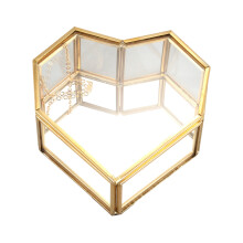 Flip Liebes Herz Geformt Geometrische Glas Schmuck Schatulle Glas Ring Box Exquisite Einzigartige Hochzeit Schmuck Schatulle Ring für Hochzeits