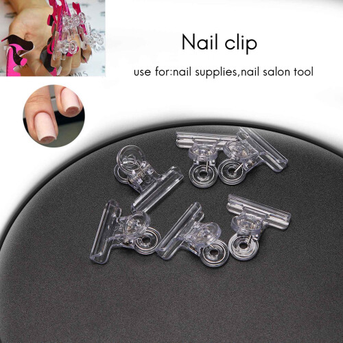 6Pcs/Set Rusian C Curve Nail Pinching Clips Multi Function Tool Acrylic Nails Pinchers Transparent 1