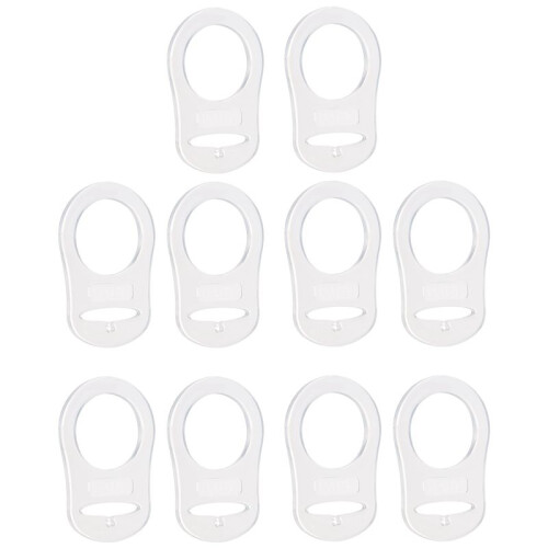10 Pcs Button Silicone Ring Mam Pacifier Holder Mannequin Clip Adapter Transparent