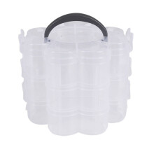 3-Tier Clear Plastic Stackable Organiser Storage Hobby Box Container Jewellery Case - Clear